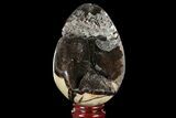 Septarian Dragon Egg Geode - Black Crystals #98885-1
